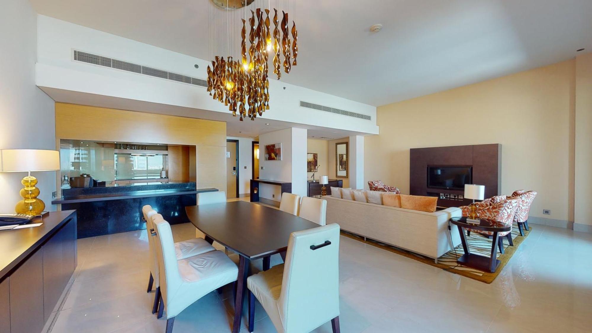 Marriott Executive Apartments Al Jaddaf, Dubaj Exteriér fotografie A 3D model of a living room