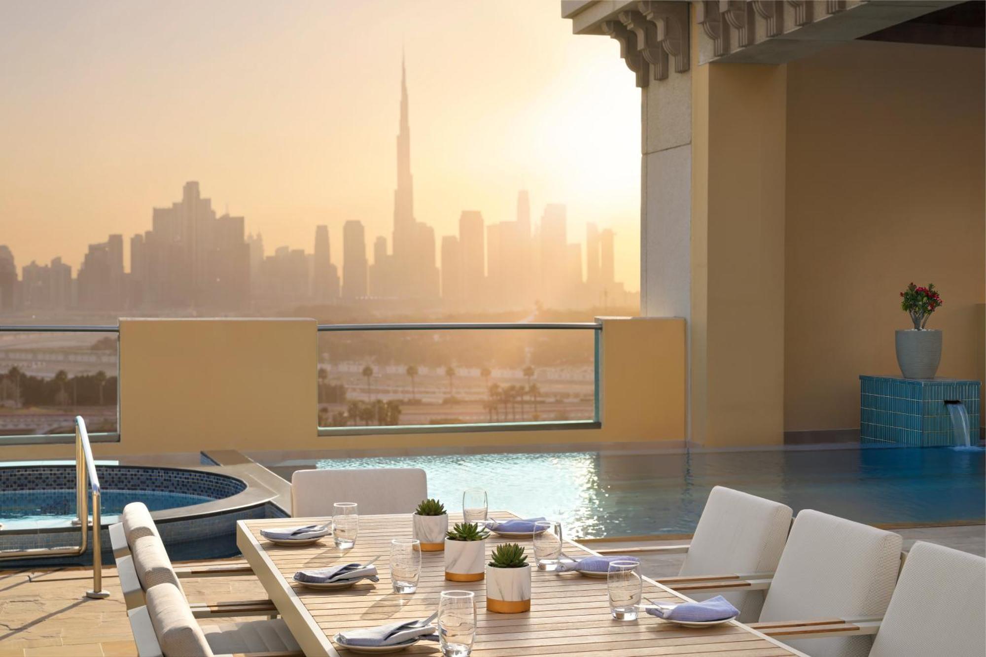 Marriott Executive Apartments Al Jaddaf, Dubaj Exteriér fotografie The Address Downtown Dubai