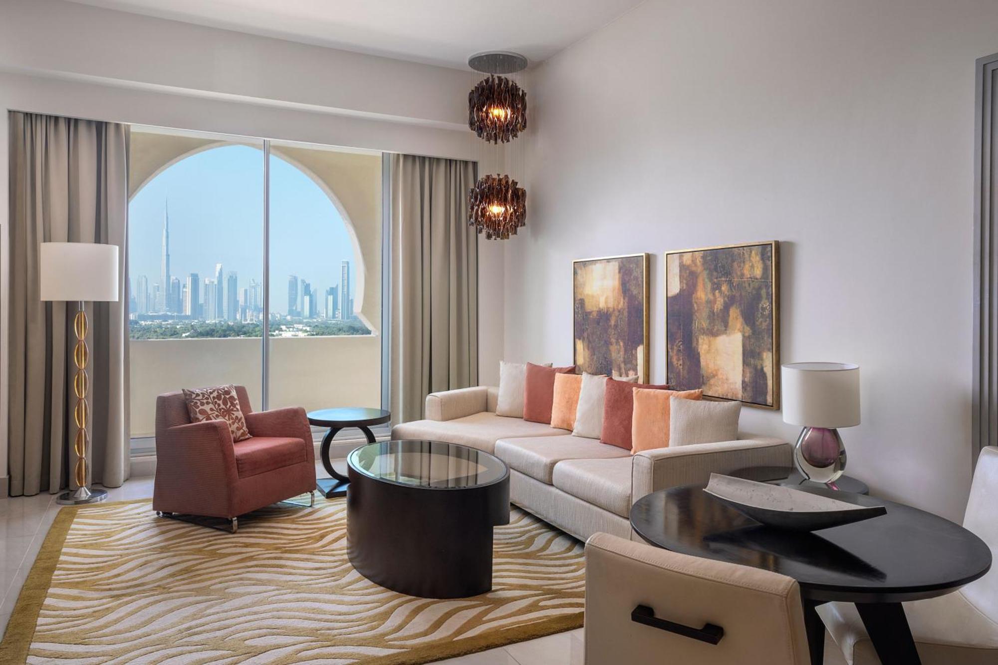 Marriott Executive Apartments Al Jaddaf, Dubaj Exteriér fotografie Living room